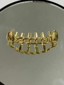 1pc Minimalist/Cubic Zirconia Fang Tooth Shaped Fashion Accessory, Unisex Party/Music Festival Jewelry, Couples Gift - Multicolor - View 8