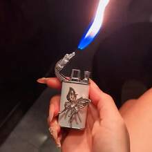 Double Flame Open Flame Direct Flow Two Flame Windproof Handmade Lighter Refillable Direct Flow High-Value High-End Accessories Lighter Without Gas - 白蝴蝶 - 查看 7