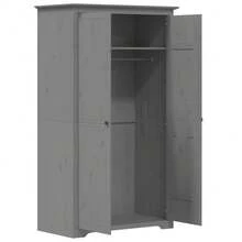 vidaXL BODO Kleiderschrank, grau, 99 x 53,5 x 173 cm, Kiefernholz - Grau - Übersicht 4