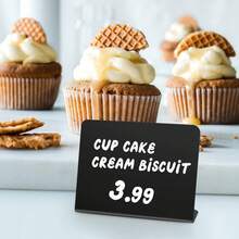 10pcs L-Shaped Mini Chalkboard Signs, Acrylic Black Board Self-Service Labels, Small Black Food Display Stand For Message Board, Wedding, Tent, Birthday Party - Multicolor - View 4