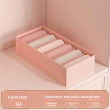 1pc Pink Bra Storage Box, Underwear Organizer - Pink - View 15