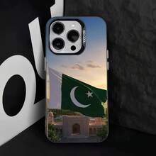 Funda de Teléfono con Bandera de P-Pakistan-n para 17,16,15,14,13,12,11,Pro,Max,Plus, Cubierta de TPU Negra - Z4 - Ver 6