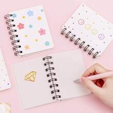 Cartoon Little Flower Side Flip Coil Notebook Mini Portable Loose-Leaf Notebook Notepad - Love - View 3