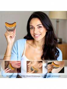 2 Pieces/1-Piece Lymphatic Sculpting Face And Body Brush Set And Stainless Steel Facial Gua Sha Board Set, Lymphatic Drainage Massager, Suitable For Face, Chin And Jawline Sculpting, Facial Massage Tool Set, Skin Firming Gua Sha Board, Beauty Tools, Skin Care Tools. - Multicolor - View 8