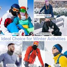 Winter Neck Gaiter Warmer Soft Fleece Face Mask Scarf For Cold Weather Skiing Cycling Outdoor Sportsasd - 2 gói (Xám đậm + Xanh nhạt) - Xem 6