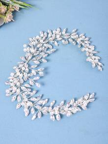 1pc Elegant Baroque Romantic Crystal Headband, Bridal Wedding Hair Accessory, Women's Party/Event Headpiece - 銀色 - 查看 3