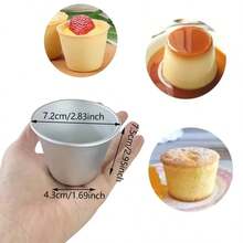 1pc/5PCS/10PCS, Aluminum Non-Stick Pudding Cups, Ideal For Making Puddings, Cupcakes, And DIY Dessert Baking Cups. Perfect For Christmas, Birthdays, And Everyday Household Baking Essentials.