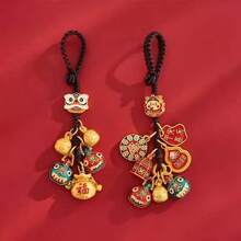 20/30件套吉祥挂饰套装（多种款式可选）合金/仿玉珐琅DIY串珠配件，耐磨防褪色，手链/项链装饰/新年礼物，工艺爱好者/珠宝店材料套装 - 彩色 - 查看 7