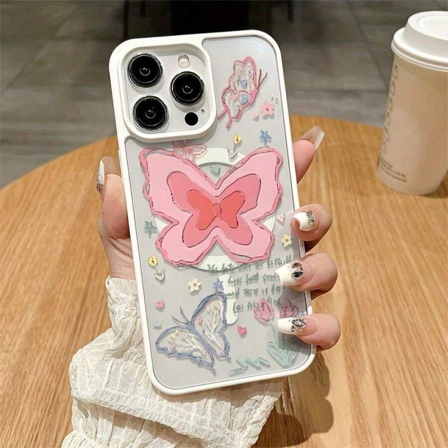 Para IPhone17/17AIR/17 Pro/17 Pro Max/16/16 Pro/16 Plus/16 Pro Max/15/15 Pro/15 Plus/15 Pro Max/14/14 Plus/14 Pro/14 Pro Max/13/13 Pro/13 Pro Max/12/12 Pro/12 Pro Max/11/11 Pro/11 Pro Max/X/XS/XSMAX, Galaxy S25/S25 Plus/S25Ultra/S24/S24FE/S24 Plus/S24 Ultra/S23/S23FE/S23+/S23 Ultra/S22/S22+/S22 Ultra, Silicone Magnetic Phone Case, High-End Fashion, TPU border wrapping + independent lens frame, anillo de succión magnético incorporado MagSafe segunda succión - Blanco - Ver 1