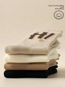 1双装，10双装，男款，女款，黑色，白色，篮球袜，运动袜，跑步袜，时尚，创新纯色情侣袜，夏季，防臭袜，休闲中筒袜，春秋四季通用袜，舒适，吸汗，青少年，学生，日常袜 - 彩色 - 查看 10