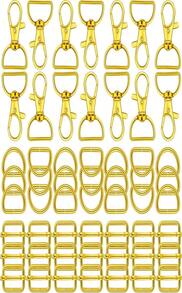 56 Pieces D Rings For Purse Bag Hardware Purse Hardware For Bag Making Buckles Craft (Mixed Color,25 Mm) - ColorC - 查看 1