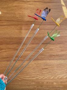 1pc Random Color Retractable Cat Teaser Wand Toy, Spring Butterfly Design, Entertaining Cat Scratching Supplies