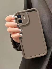 3pcs Gradient Photo Frame Dopamine Frosted Phone Case Compatible With Apple 17/17Pro/17promax/16/16Pro/16Promax/14/13/12/11/12/13 Pro Max, Full-Body Protective Cover, Minimalist Design, Cute Cartoon Style, Perfect Protection For Your Phone - Black+White+Coffee - View 3