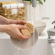 Bamboo Brush Head, Soft Bristles, Easy To Clean Items - Replaceable Cleaning Brush Head - Yellow - View 2