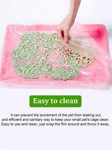 50/150pcs Disposable Cage Liners,Stretchable Disposable Pet Cage Liner,Rabbit Tray Liner, Pet Tray Elastic Transparent Plastic Bag,Extra-Thick Construction Resists Tearing, Cleaning Bag Easy Clean / Quick Clean, Garbage Bag - Transparent - View 8