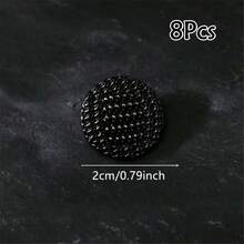 8 piezas de botones vintage con tono de latón - Multicolor de 15-25mm, botones de aleación negra/dorada, adecuados para chaquetas de traje, cárdigans, vestidos (decoración de cuello/puño DIY)