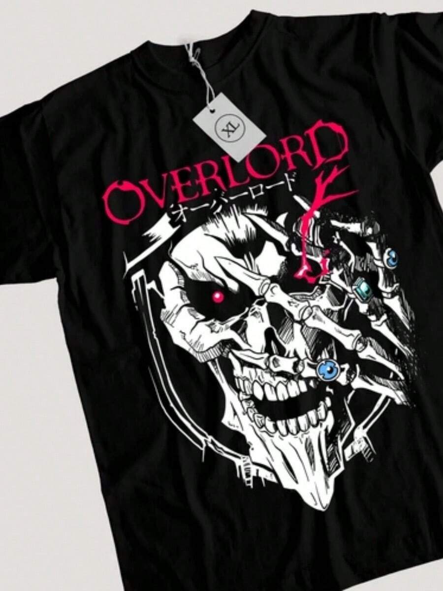 Overlord Ainz-Shirt Ooal Gown Albedo Skull Anime Manga Gifts Shirt All Size - 黑色 - 查看 1