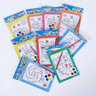 50 piezas de pintura acuarela, papel de acuarela, páginas para colorear, pintura acuarela DIY, pintura de garabatos educativa