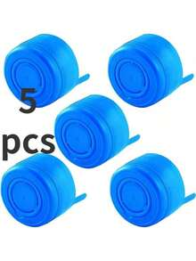 5 nắp chai chống rò rỉ có thể tái sử dụng, thay thế cho chai chống rò rỉ 3 gallon và 5 gallon, có thể tháo rời. - Màu xanh lam - Xem 6