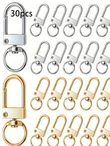 10/20/30pcs 12. 5x32. 5mm Lobster Clasp Clips Key Chain Ring Buckle Hook For DIY Keychain Jewelry Making Findings