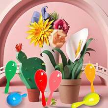 1/6/12pcs Plastic Maracas, Suitable For Birthday Party, Party Favors, Holiday Decorations, Candy Bag Fillers, Random Colors - Multicolor - View 5