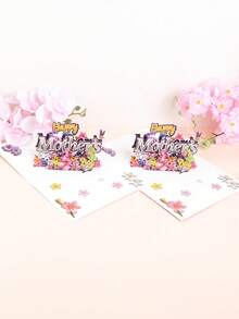 1PC 3D 'Happy Mother's Day' Paper Carving Greeting Card, Rose Red Holiday Card, A Beautiful Mother's Day Gift For Mom (With Envelope)