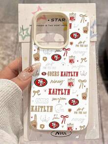 Diseño de funda de teléfono personalizada con temática de los 49ers Compatible con  17,  16 Pro Max,  15 Pro Max,  13 y  12 Muestra espíritu de equipo y estilo personalizado Perfecto para fanáticos de los deportes y un gran regalo para sus seres queridos - Blanco - Ver 3