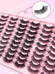 30 Pairs Mixed Pack Natural Crossover False Eyelashes, Handmade Lengthened Thick Curly Eyelashes Artificial 3D Faux Mink Eyelashes D Curvature Makeup Tools Hot Sellers Daily Life,.Strip Lashes, Lashes, Eyelashes, Lashes - Lông mi giả kiểu mắt mèo 2 - Xem 6