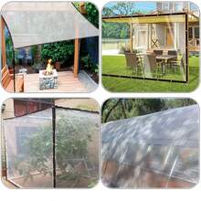 透明防水防尘多用途塑料篷布，适用于庭院围栏、花园覆盖、户外露营 - 防风、抗撕裂 - 聚乙烯多用途防水布，适用于庭院、花园和户外露营 - 防风、防尘，带密封垫圈