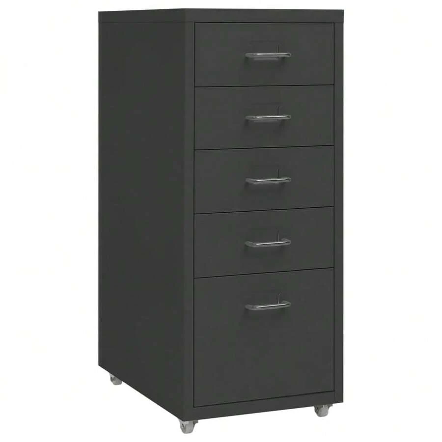 vidaXL Classeur mobile antracite 28x41x69 cm metal - Cinza - Ver 1