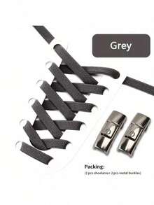1pc No-Tie Shoelace Buckle (Black/White/Grey) - Elastic Shoelace Metal Buckle, Suitable For Sports Shoes, Children's Shoes, Elderly Shoes And Running Shoes - Turn Lace-Up Shoes Into Slip-On - One Size,Shoe,Spring Summer Picks,Brides Maid Gifts,Room,Bedroom Deccor,Bedroom Deccor,Beach,Travel,For Men,For Women,Vacation - Multicolor - View 7
