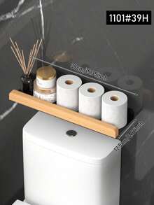 1/2 Peças Prateleira de Armazenamento de Banheiro Montada na Parede, Organizador de Banheiro Suspenso sem Furos, Prateleira de Armazenamento de Banheiro, Cesto de Chuveiro, Adequado para Armazenar Shampoo, Gel de Banho, Suprimentos de Organização de Banheiro, Acessórios de Banheiro - Preto - Visão 14