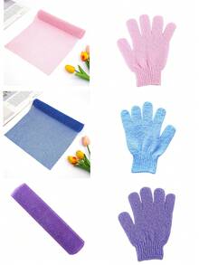1/6 Set African Net Loofah Exfoliating Gloves, 1/3 Pc Bath Sponge Body Cleaning Brush And 3 Pairs Exfoliating Gloves As Adult Knee High Sock Stuffers - Multicolor - View 13