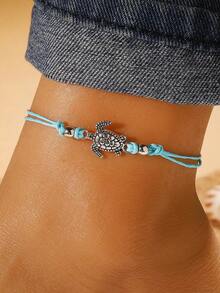 Small And Niche Design, Goldfish Foot Rope, Blue Eyes, Lucky Fish Pendant, Fresh Retro Seaside Vacation Ankle Chain, Women's Delicate Fish Pendant With Adjustable Ankle, Beach Vacation Party Daily Accessories, Minimalist Style, Fashionable Jewelry - Multicolor - View 5