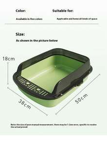 新款 50CM 大空间猫砂盆 - 宽敞设计，猫咪舒适（黑色和绿色）