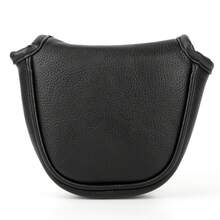 1个极简无标志高尔夫球槌推杆套，黑色柔软天鹅绒内衬高尔夫球杆头套