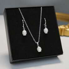 3D Skull Earrings, Gold And Silver Hoop Earrings, Necklace, Hand-Carved Resin Skull Pendant Earrings, Skull Necklace, Punk Gothic Vintage Simple Personalized Jewelry For Men And Women - Necklace - 查看 9