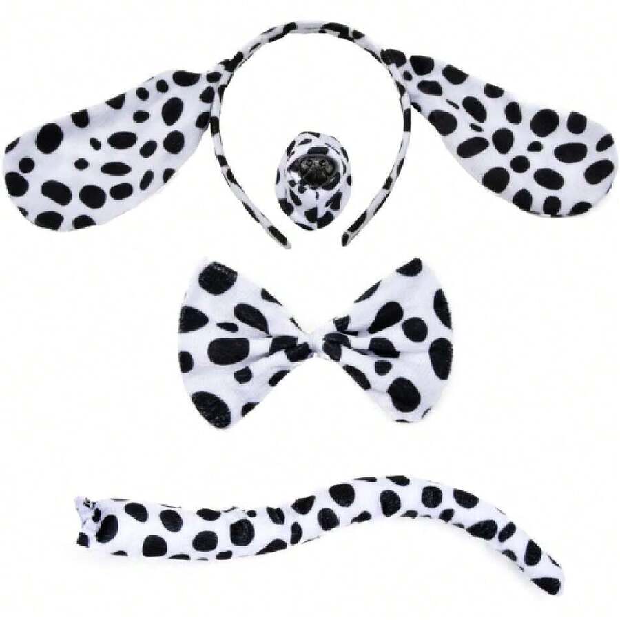 Adults Halloween Animal Costume Set – Tiger, Dalmatian, Dachshund, Giraffe, Leopard & Pig Dress Up Kit With Headband,38151638 - 水鴨藍 - 查看 1