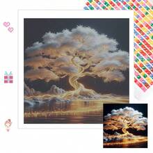 Kit de pintura de diamantes 5D - Mosaico de diamantes completo redondo DIY, artesanía para aliviar el estrés, decoración de pared del hogar, sin marco - Multicolor - Ver 1