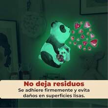 Mebix TRD Sticker Decorativo De Pared Panda Luminosa | Vinilo Infantil Autoadherible Removible | Pegatina Reutilizable Para Recámara o Sala(default)