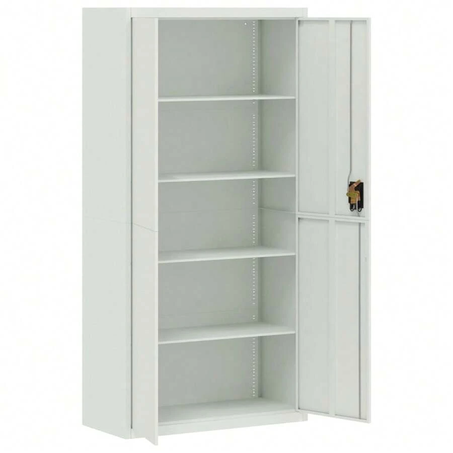 vidaXL Classeur grigio chiaro 90x40x180 cm acciaio - Grigio - Visualizzare 1