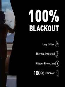 1pc Blackout Thermal Curtain Fabric - 99% UV-Resistant Polyester, Rod Pocket Hanging, Non-Bleachable Plain Weave, Bedroom Art Theme, Coated Blackout Thermal, Noise Reducing - Ideal For Bedroom, Farmhouse And School Deep Sleep - Beige - View 3