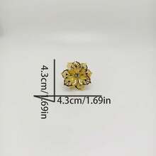 6pcs Metal Hollow Floral Napkin Rings, Tableware Decor For Hotel Buffet - Gold - View 3