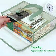 Thickened Transparent File Folder | Office & School Exam Organizer | Document Pouch | Student Backpack | Holiday Gift For Christmas/Thanksgiving/Back-To-School Season | Large Capacity Portable,Back To School Supplies,School Tops,Home And Living New In,Gifts,Household Items,Bathroom Accessories,School Supplies,Back To School,Office Supplies,Outdoor Supplies,Organization And Storage,Storage Supplies,Summer Outfits,Valentine'S Day,Valentines. - màu xanh lá - Xem 5