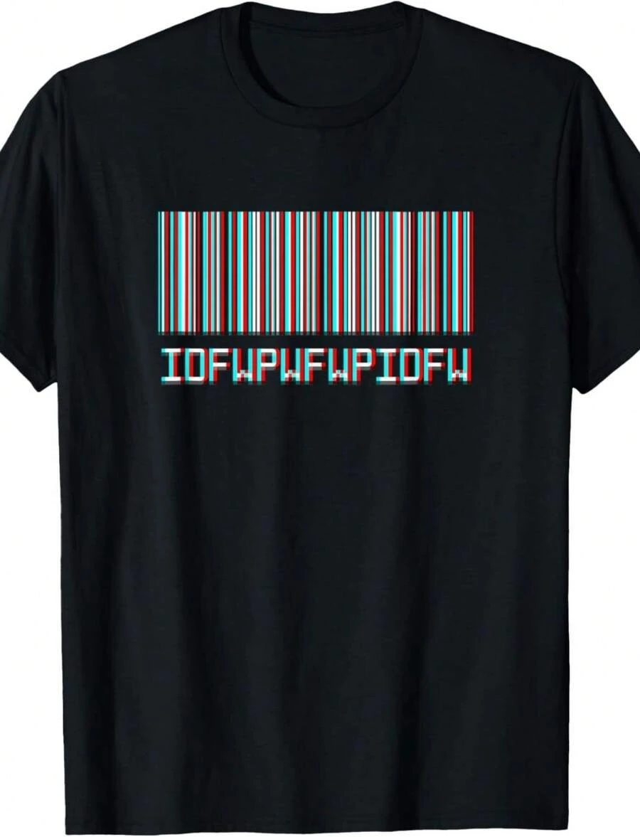 IDFWPWFWPIDFW Hidden Meaning Modern Stereoscopic Glitch T-Shirt - Negro - Ver 1
