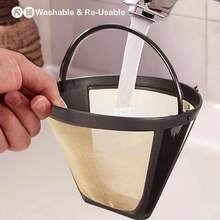 Reusable #4 Cone Coffee Basket And Coffee Makers Coffee Accessories - 1 Pack Permanent And Coffee Brewers - ban đầu - Xem 3
