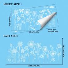 2片/套 白色镂空蝴蝶莲花贴纸，DIY可移除静电贴窗贴，适用于春夏季卧室、客厅、阳台及橱窗装饰 - 彩色 - 查看 14