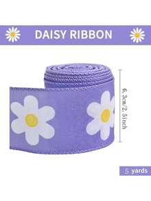 3 rollos de cinta decorativa con estampado de guinga rosa y margaritas, adecuada para manualidades y envasado de primavera/verano, 2.5 pulgadas (aproximadamente 6.3 cm) - Multicolor - Ver 3