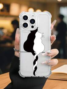 Yin Yang Cat Phone Case For IPhone17/16/15/14/13/12/11/8/7/XS/Pro Max/Plus/Pro/SE/XR/E/XS Max/ Mini( High End Film Shell  Sports Elements, Valentine's Day Gifts, Birthday Gifts, Surprise Gifts For Friends, Family, Girlfriends, Boyfriend - 無色 - 查看 1