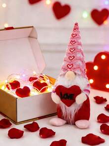 Decoración del Día de San Valentín - Figura decorativa de gnomos de pareja roja para el Día de San Valentín, adecuada para el hogar, interiores, oficina - Regalo del Día de San Valentín - Decoración del Día de San Valentín, regalo para bodas, cumpleaños, fiestas - Regalo romántico del Aniversario del Día de San Valentín - multicolor - Ver 3